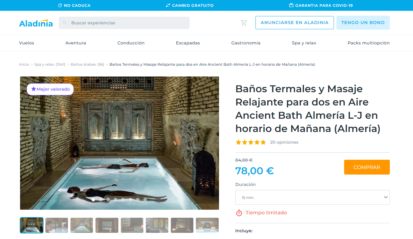 Baños Árabes Aire de Almeria en Aladinia